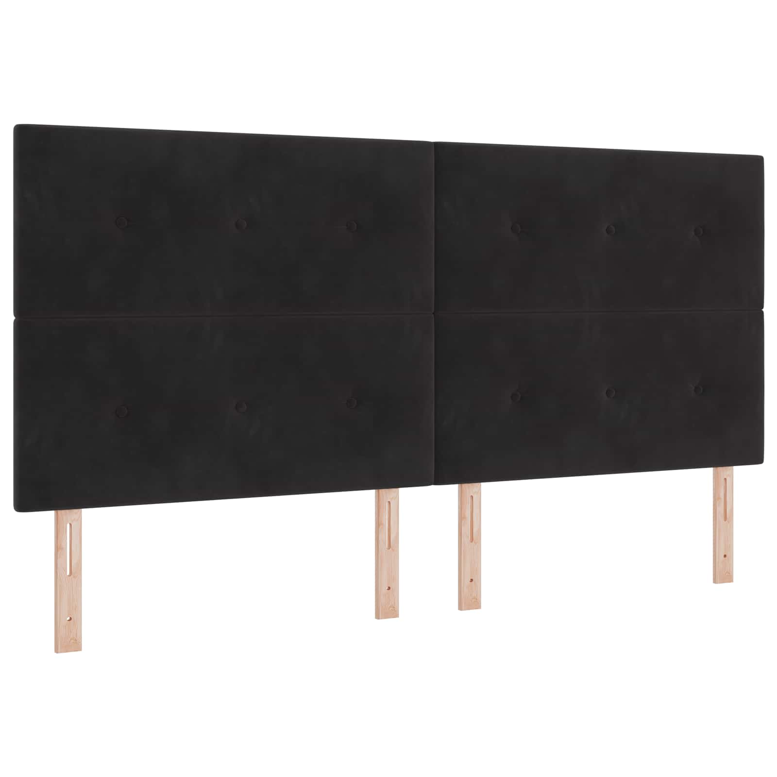 LED okvir za krevet s madracem Crna 200 x 200 cm Baršun