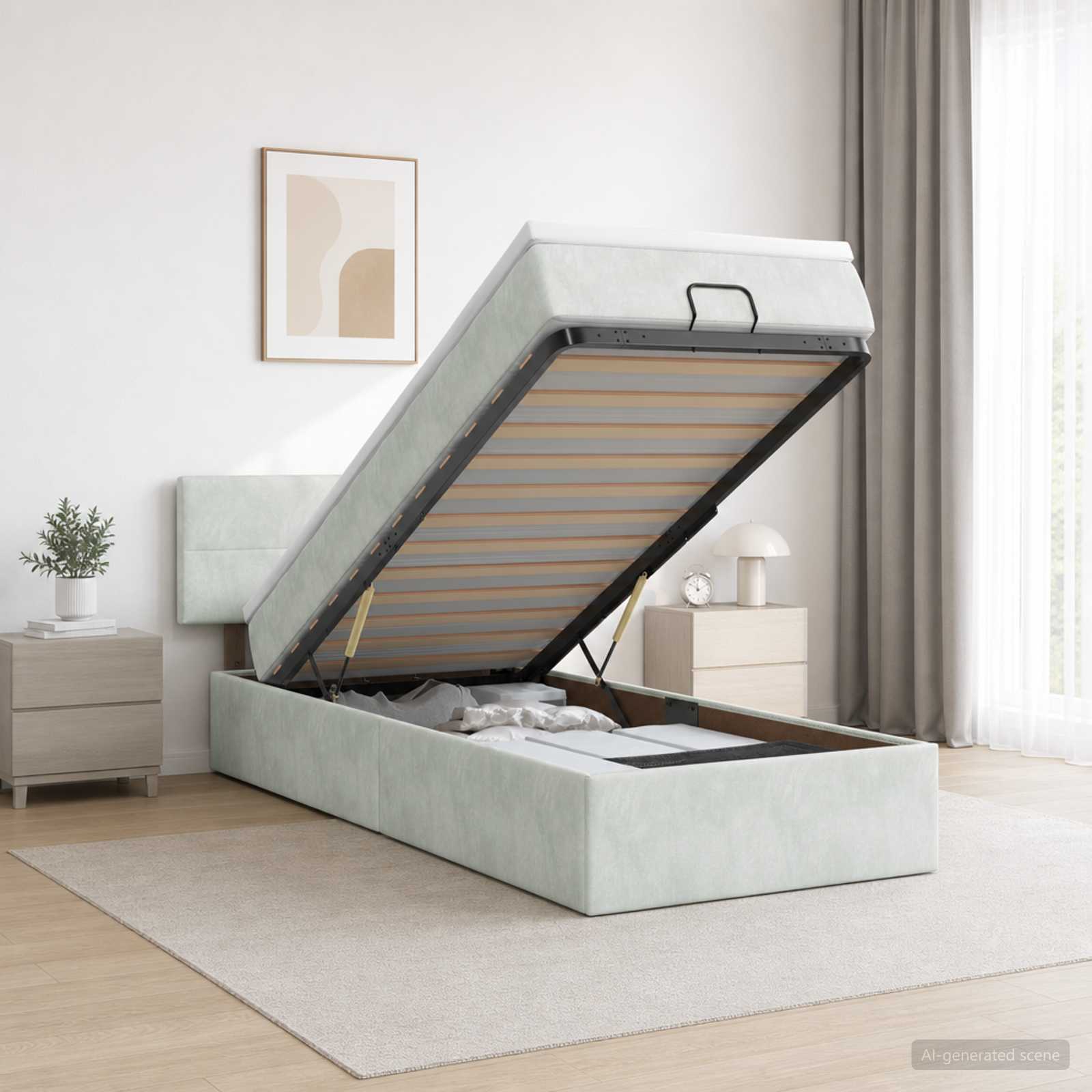 Krevet od pjene s madracem i LED-om Svjetlosiva 100 x 200 cm