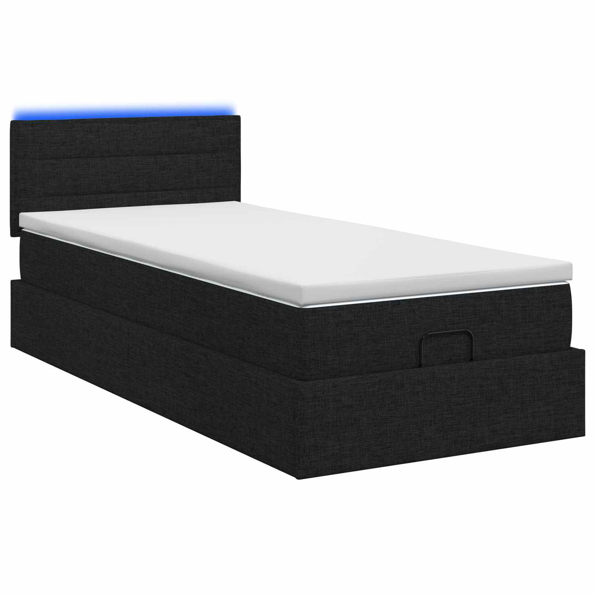 Krevet od pjene s madracem i LED-om Crna 80 x 200 cm Tkanina