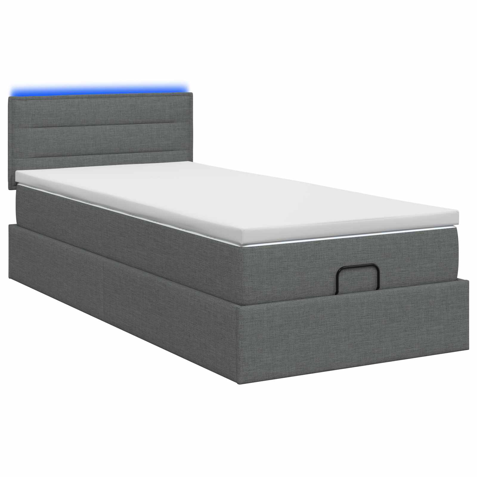 Krevet od pjene s madracem i LED-om Tamnosiva 90 x 200 cm