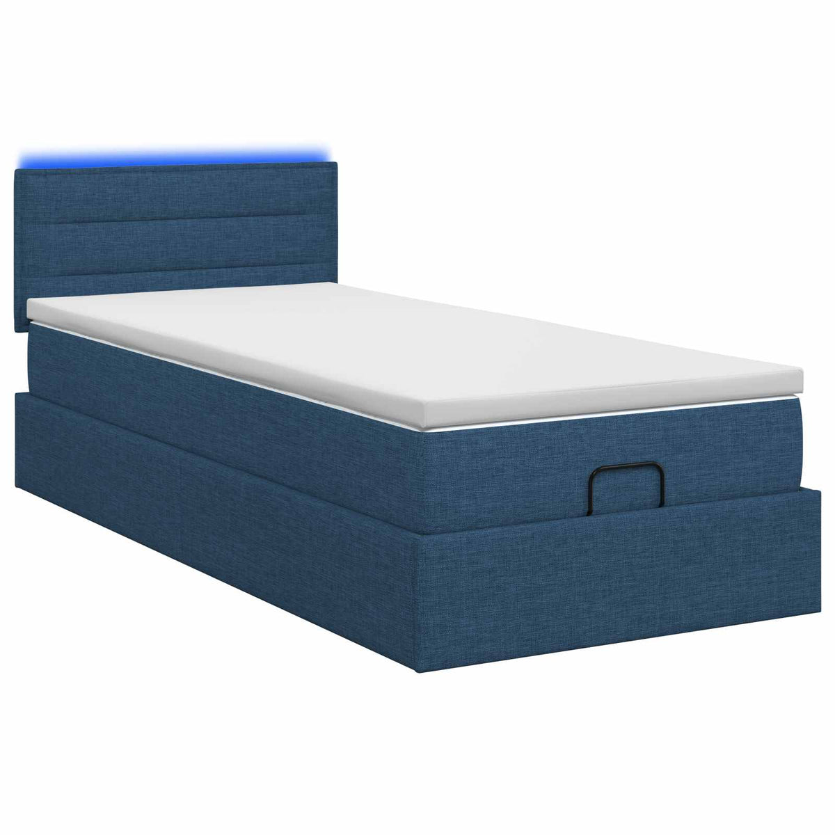 Krevet od pjene s madracem i LED-om Plava 100 x 200 cm Tkanina