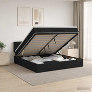 Krevet od pjene s madracem i LED-om Crna 180 x 200 cm Tkanina