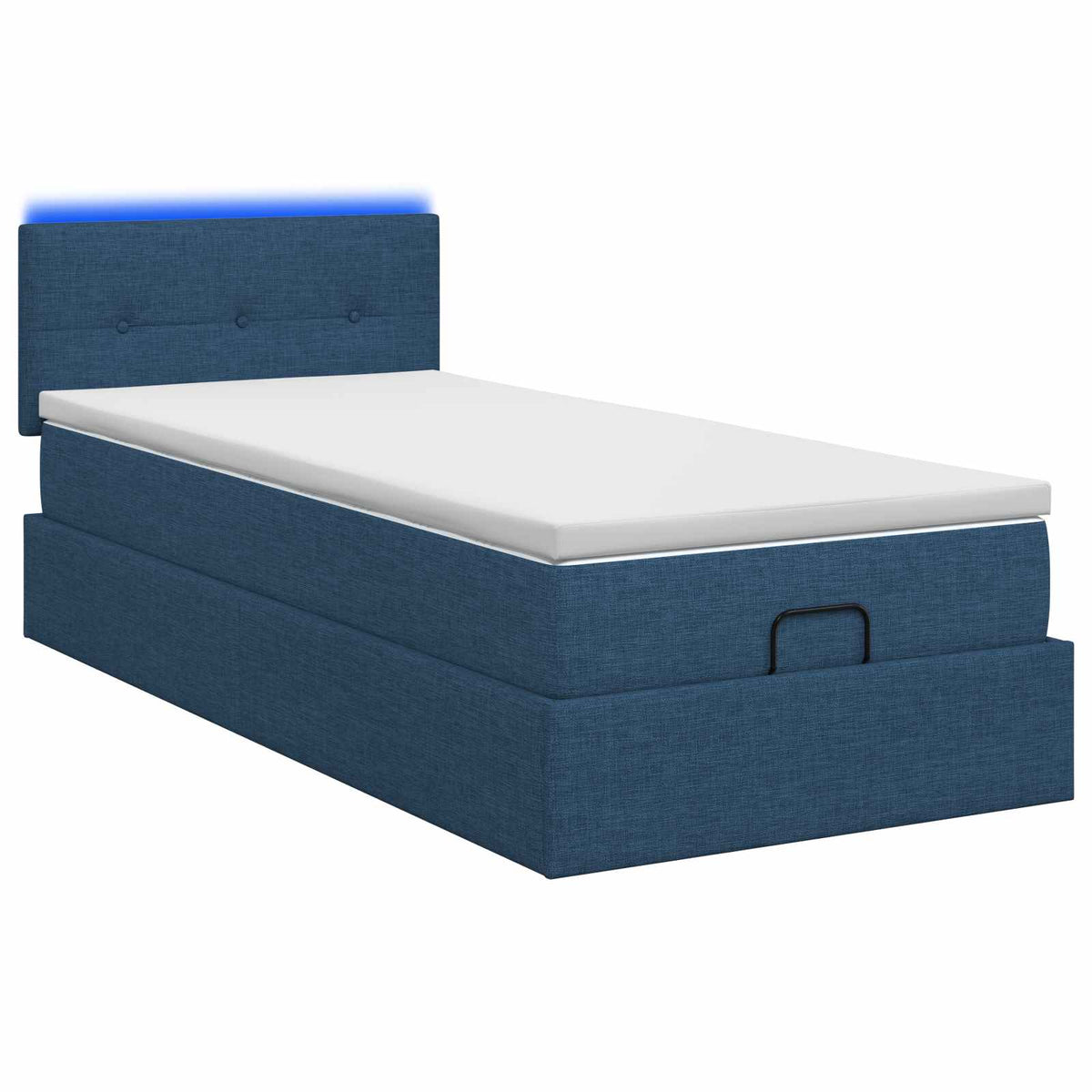 Krevet od pjene s madracem i LED-om Plava 90 x 200 cm Tkanina