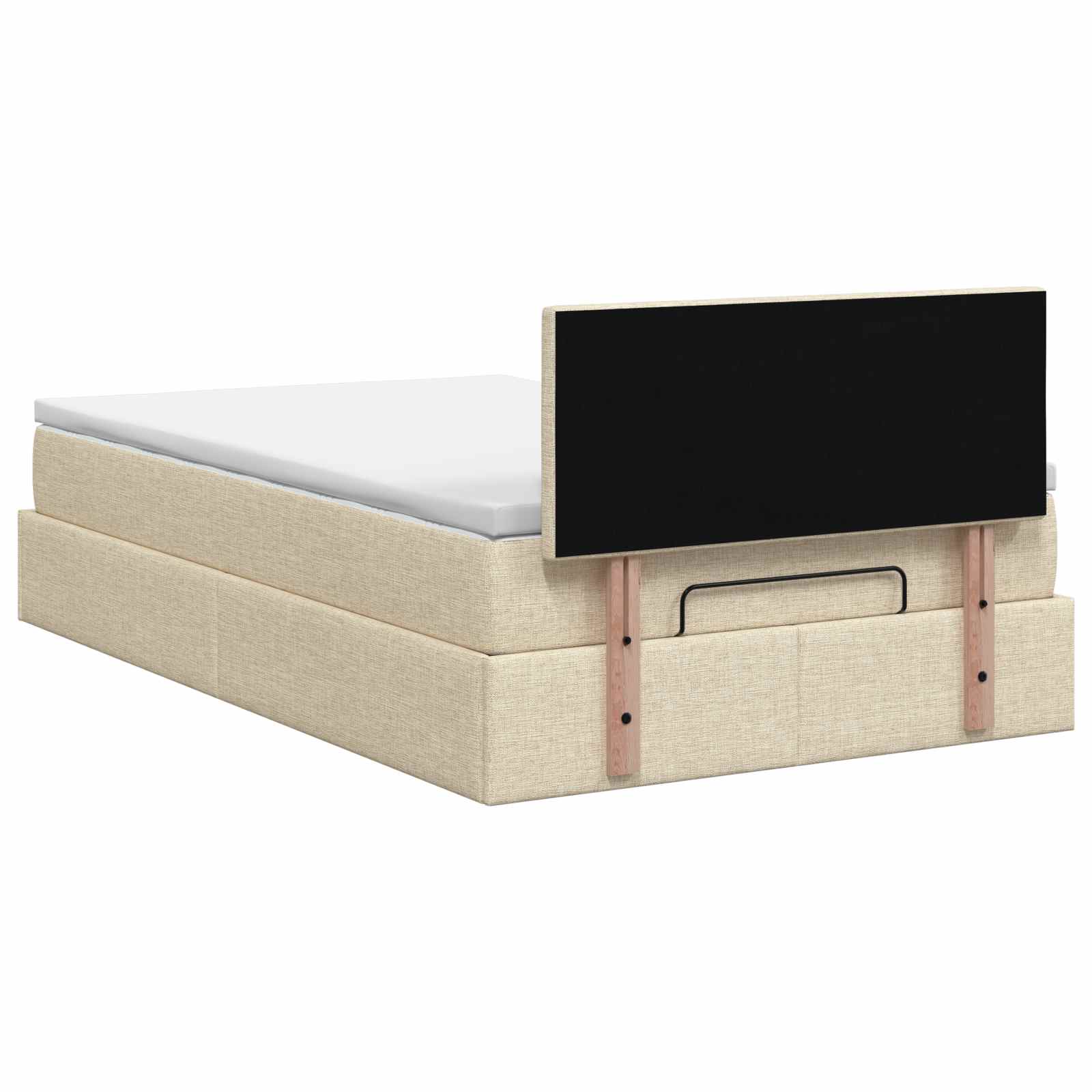 Krevet od pjene s madracem i LED-om Krem 120 x 200 cm Tkanina