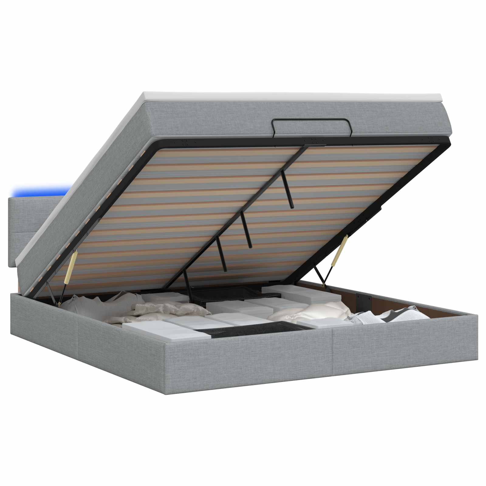Krevet od pjene s madracem i LED-om Svjetlosiva 140 x 190 cm