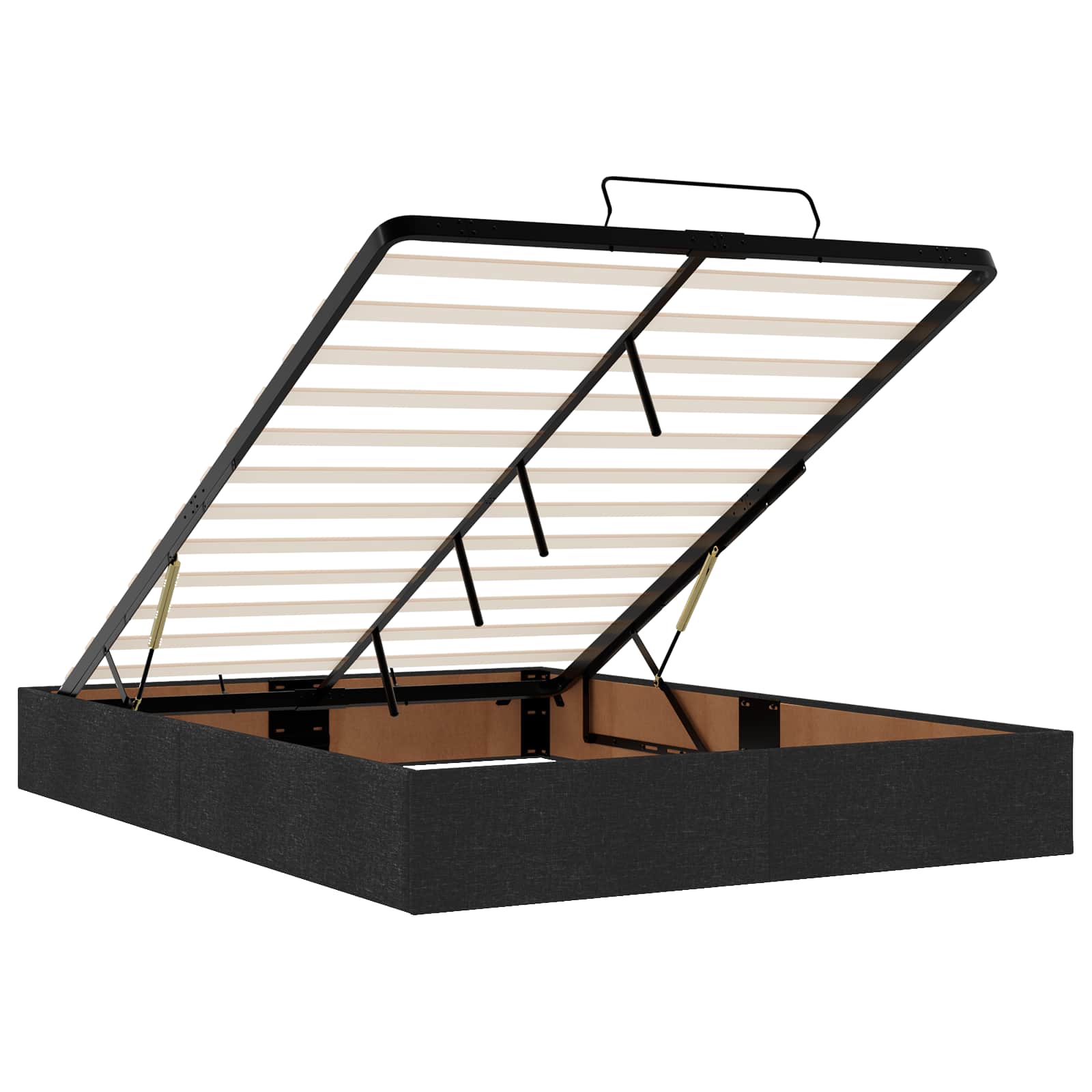 Krevet od pjene s madracem i LED-om Crna 160 x 200 cm Tkanina