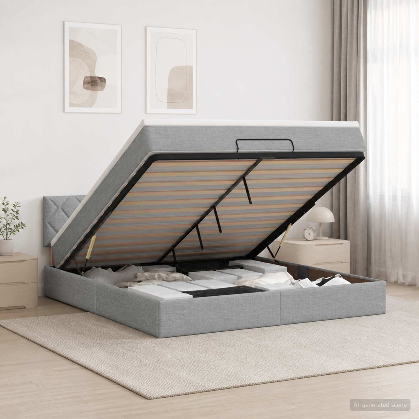 Krevet od pjene s madracem i LED-om Svjetlosiva 140 x 190 cm