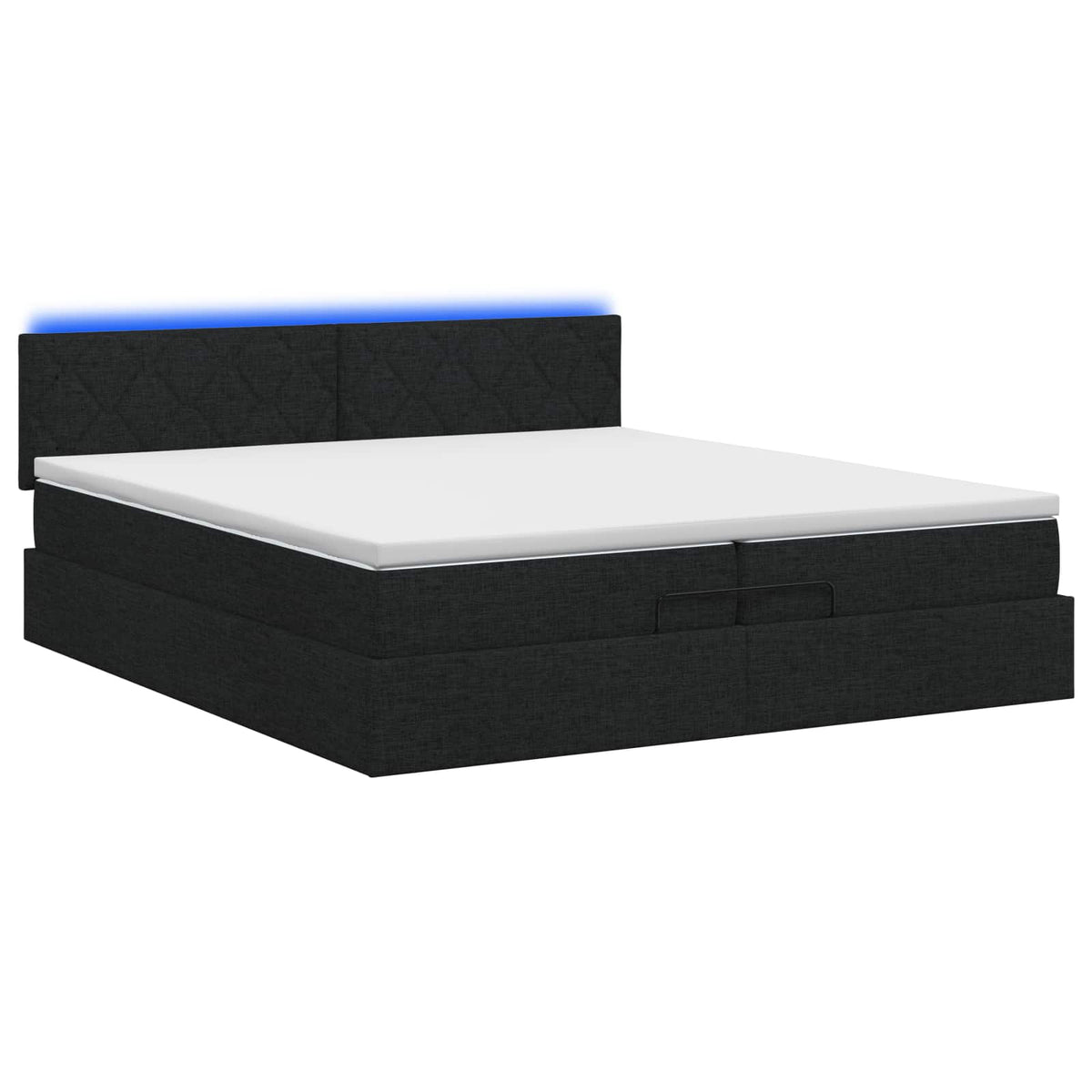 Krevet od pjene s madracem i LED-om Crna 200 x 200 cm Tkanina