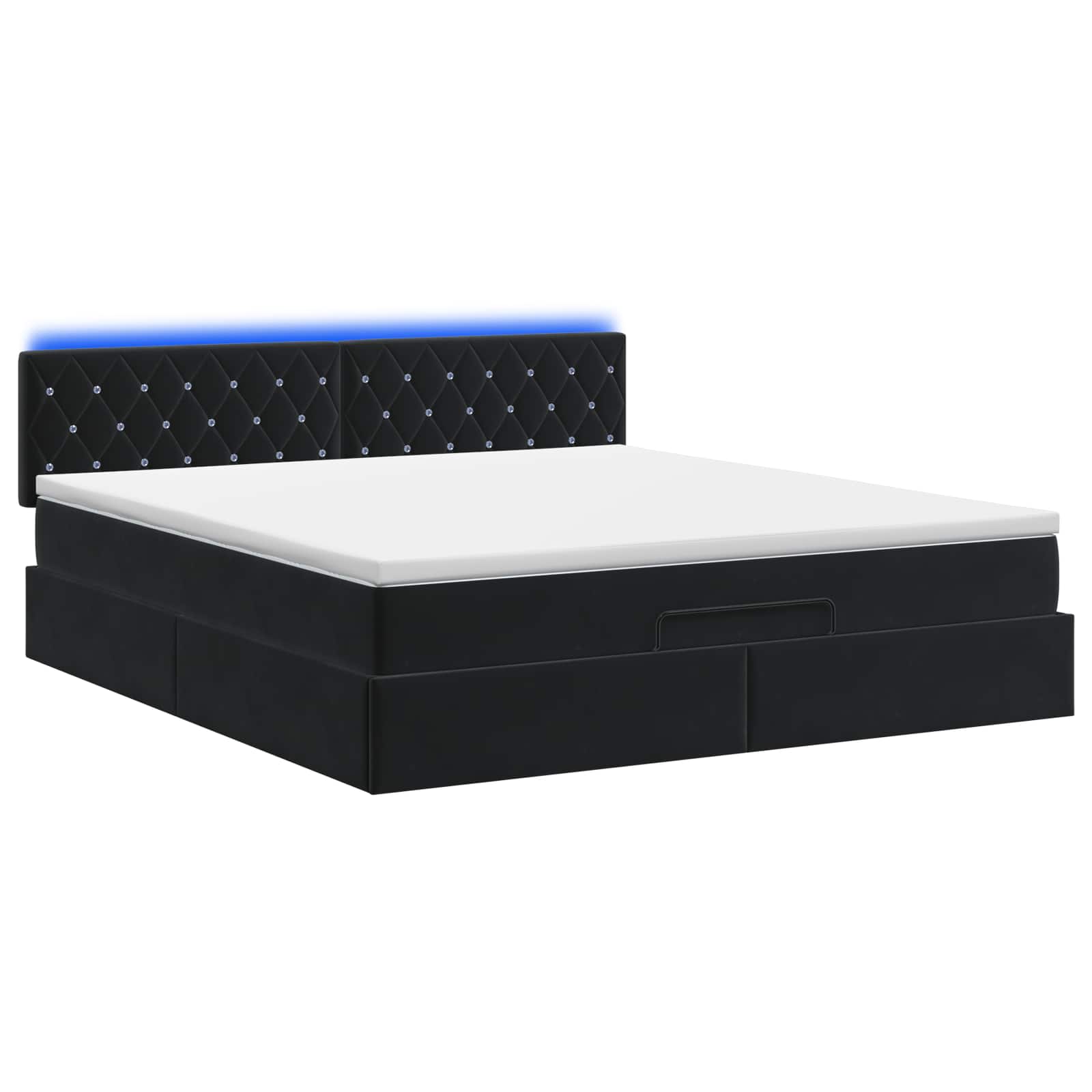 Krevet od pjene s madracem i LED-om Crna 160 x 200 cm Baršun