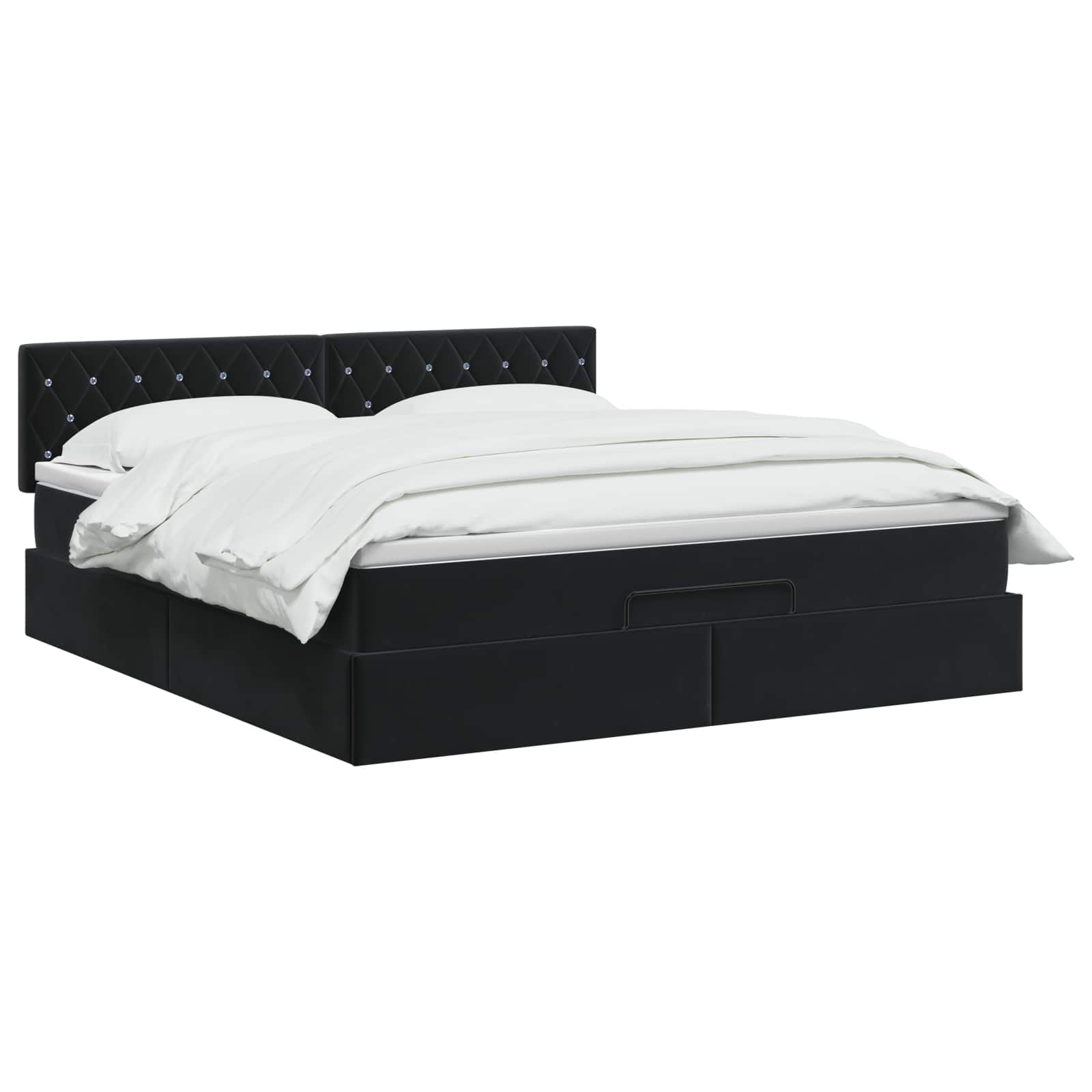Krevet od pjene s madracem i LED-om Crna 180 x 200 cm Baršun