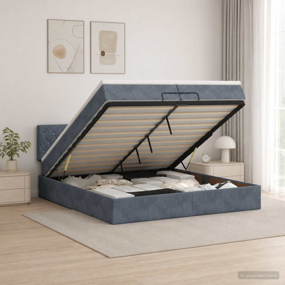 Krevet od pjene s madracem i LED-om Tamnosiva 200 x 200 cm