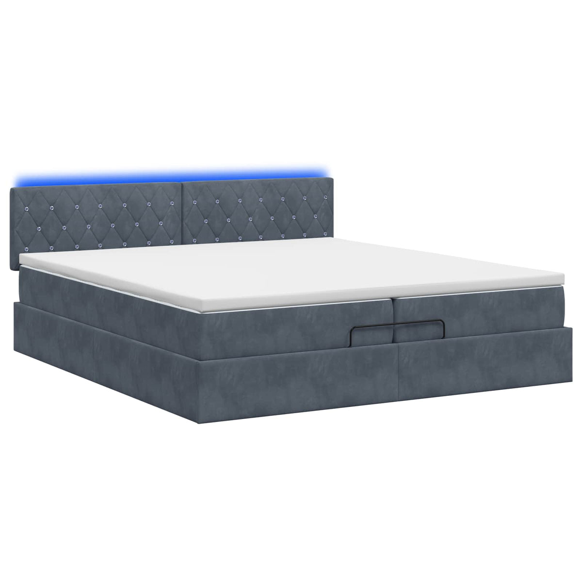 Krevet od pjene s madracem i LED-om Tamnosiva 200 x 200 cm