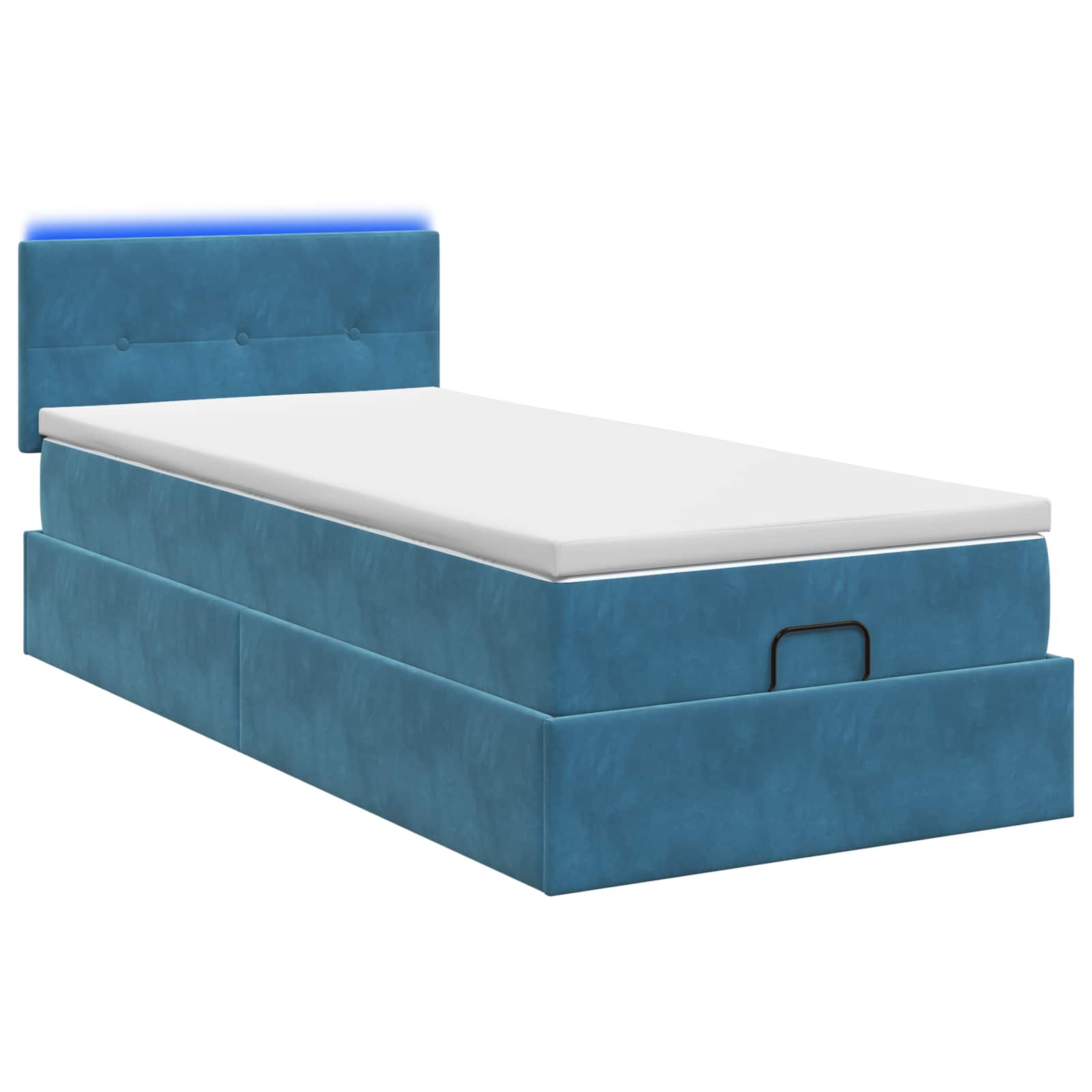 Krevet od pjene s madracem i LED-om Tamno plava 90 x 190 cm