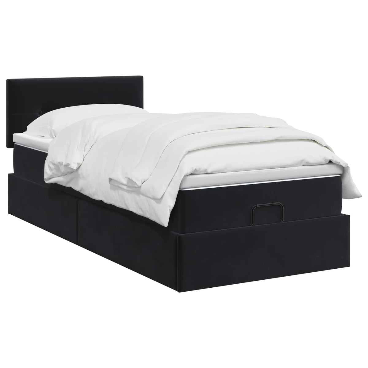 Krevet od pjene s madracem i LED-om Crna 100 x 200 cm Baršun