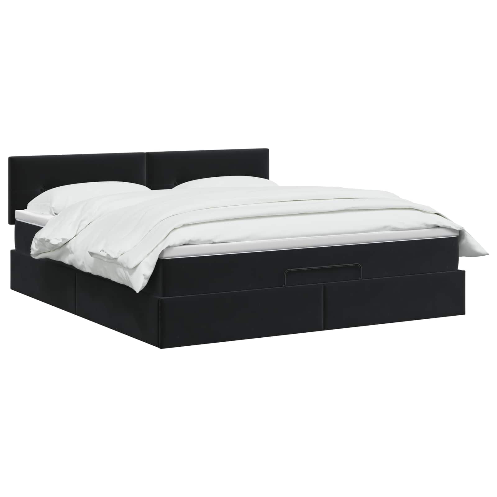 Krevet od pjene s madracem i LED-om Crna 160 x 200 cm Baršun