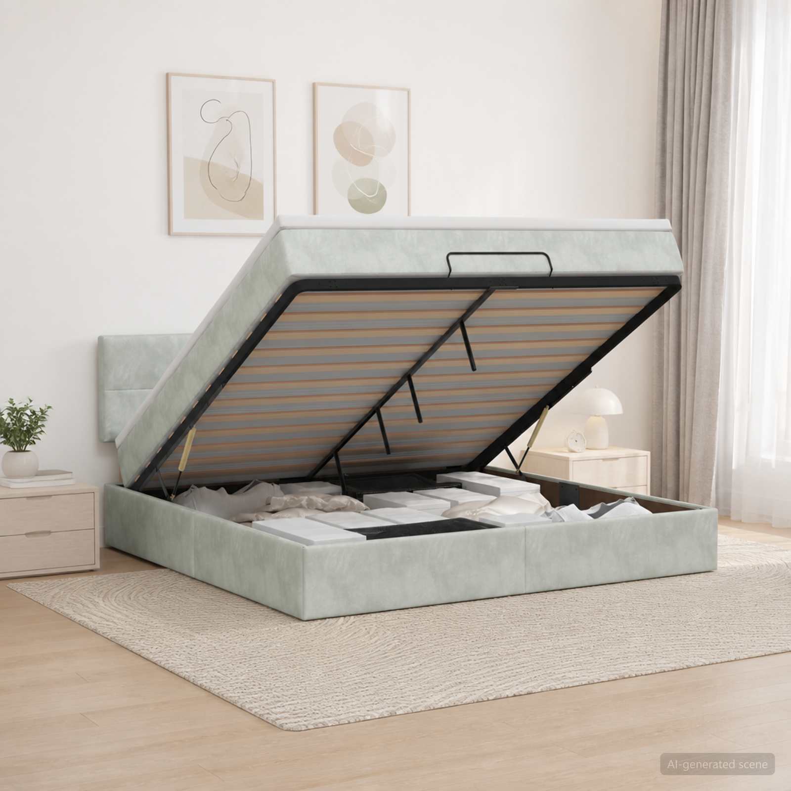 Krevet od pjene s madracem i LED-om Svjetlosiva 160 x 200 cm