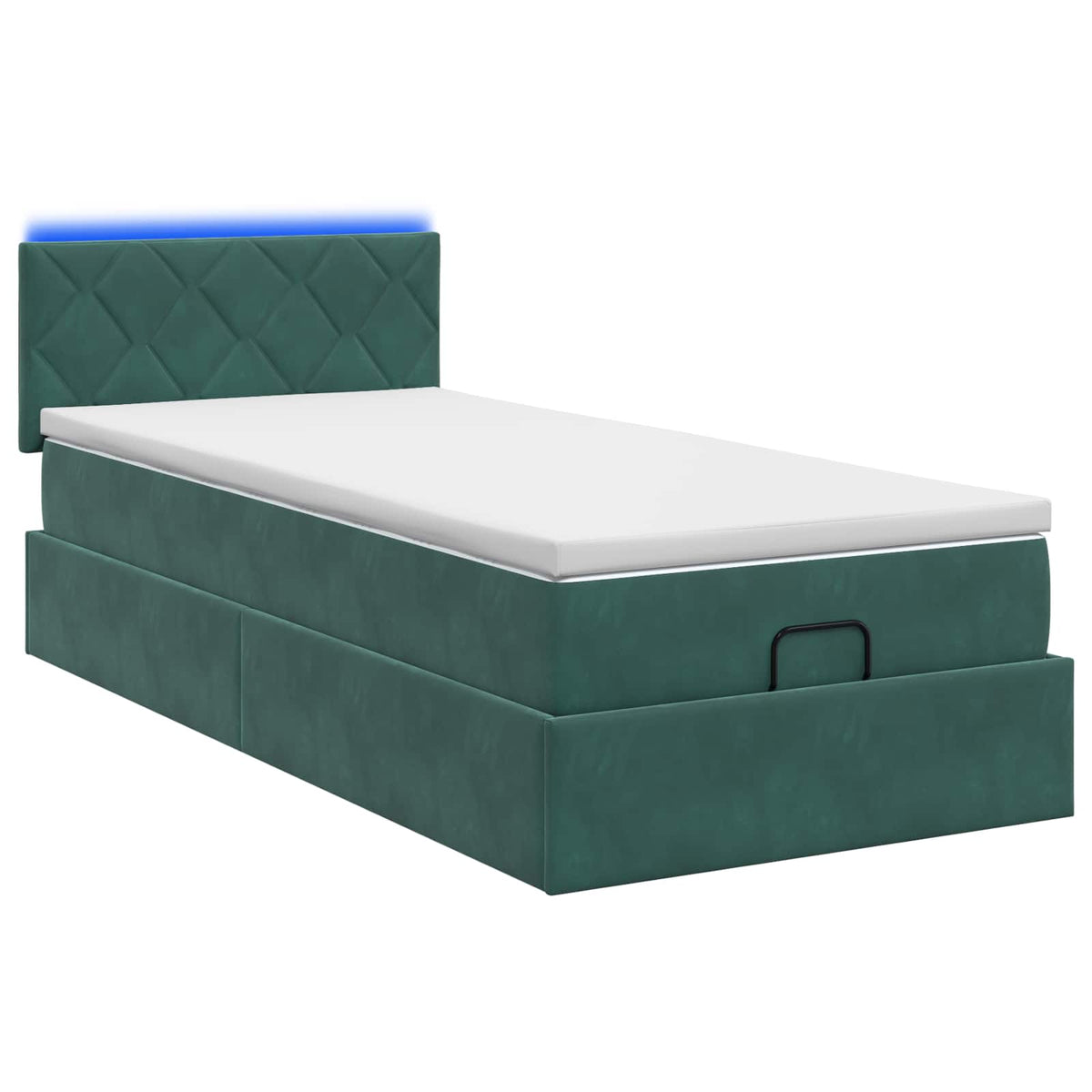 Krevet od pjene s madracem i LED-om Tamnozelena 90 x 190 cm