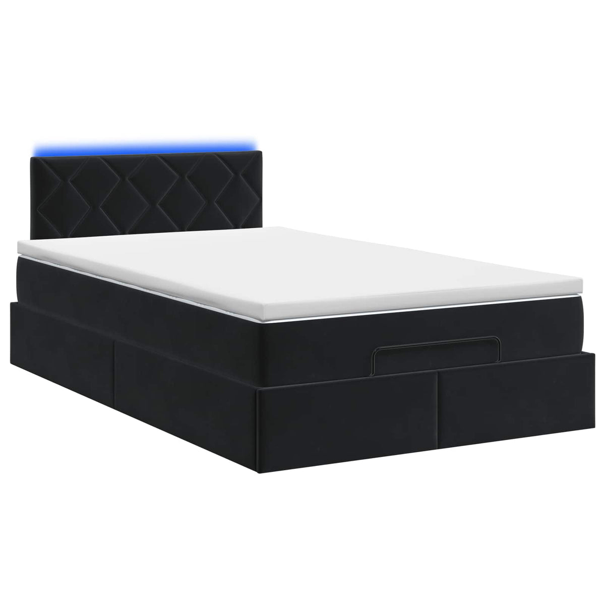 Krevet od pjene s madracem i LED-om Crna 120 x 200 cm Baršun