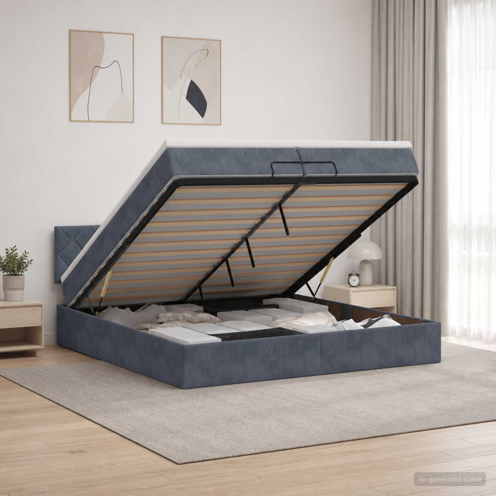 Krevet od pjene s madracem i LED-om Tamnosiva 200 x 200 cm