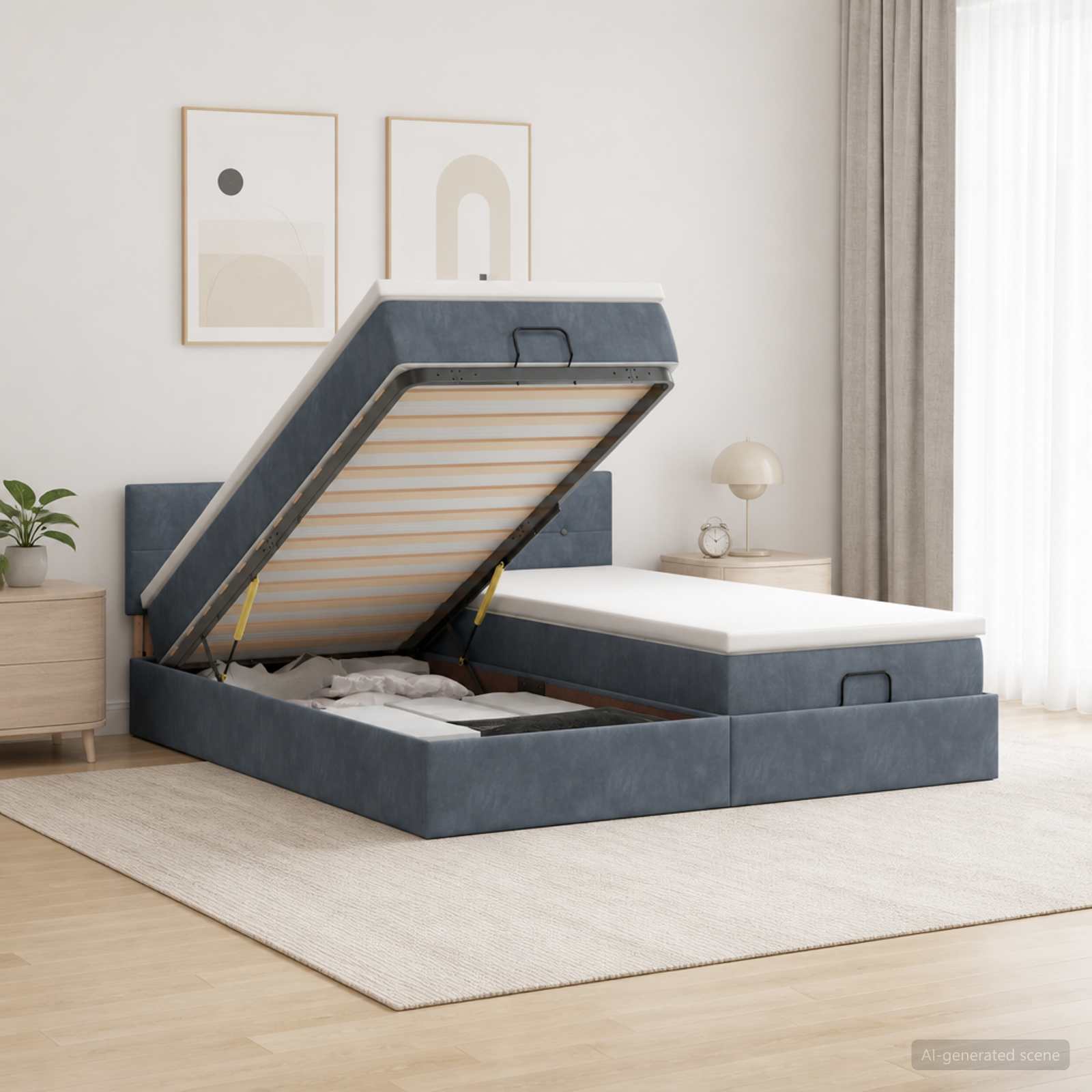 Krevet od pjene s madracem i LED-om Tamnosiva 200 x 200 cm