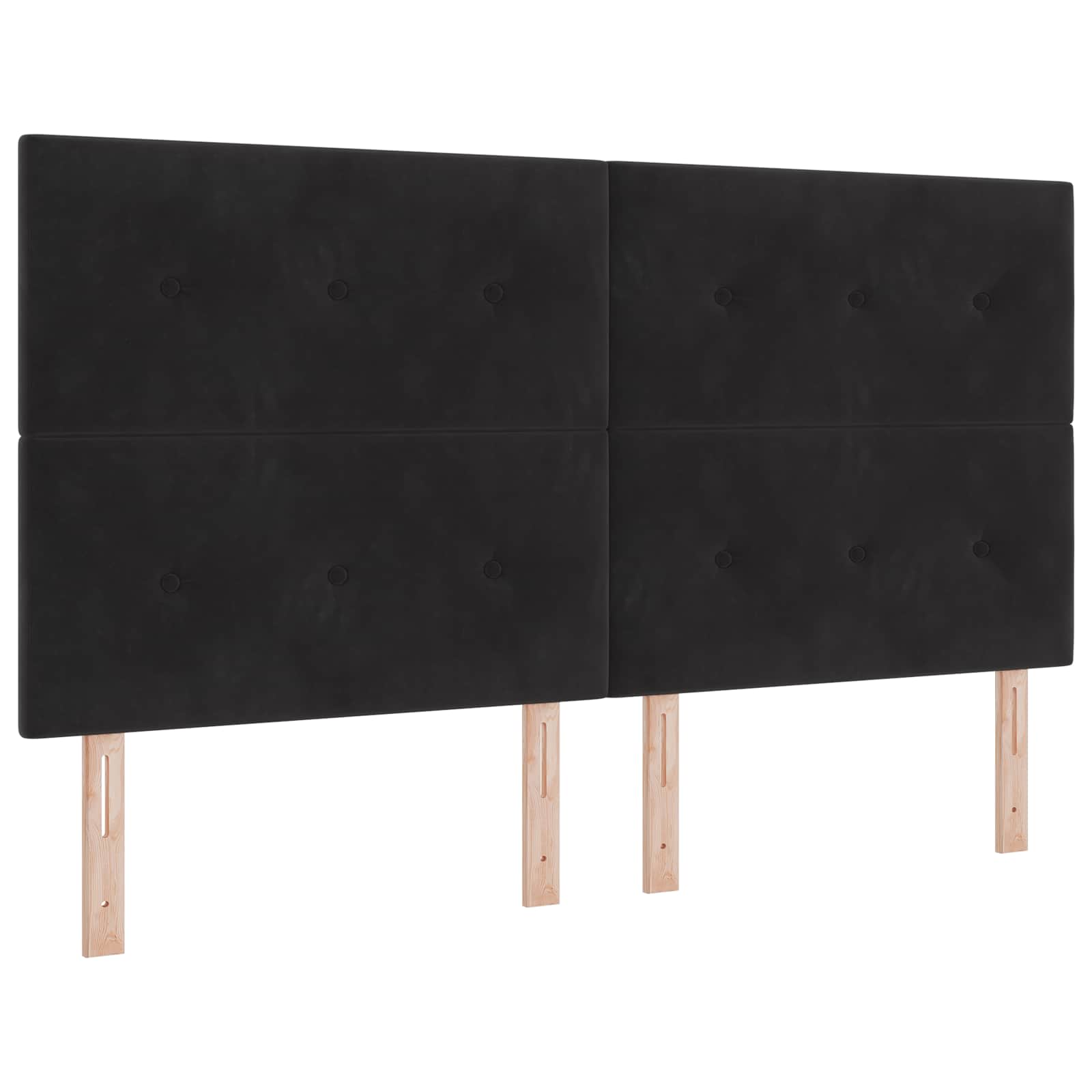 Podesivi krevet s madracem Crna 180 x 200 cm Baršun