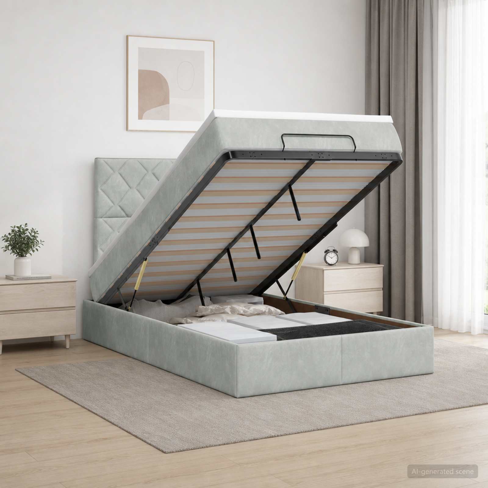 Krevet od pjene s madracem i LED-om Svjetlosiva 120 x 200 cm