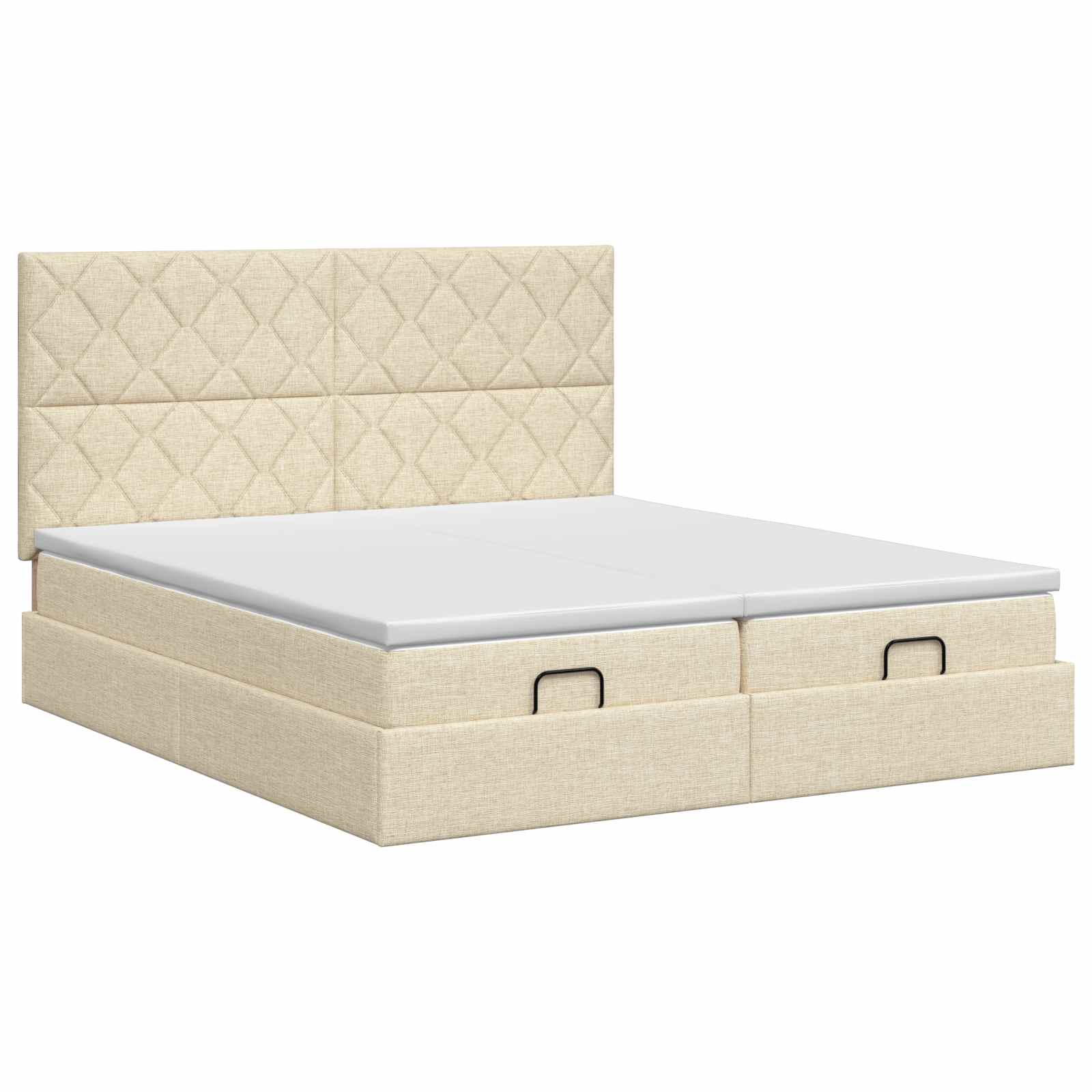 Podesivi krevet s madracem s uzglavljem 2 kom. Krem Tkanina