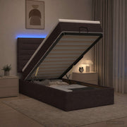 Krevet od pjene s madracem i LED-om Tamno smeđa 90 x 190 cm