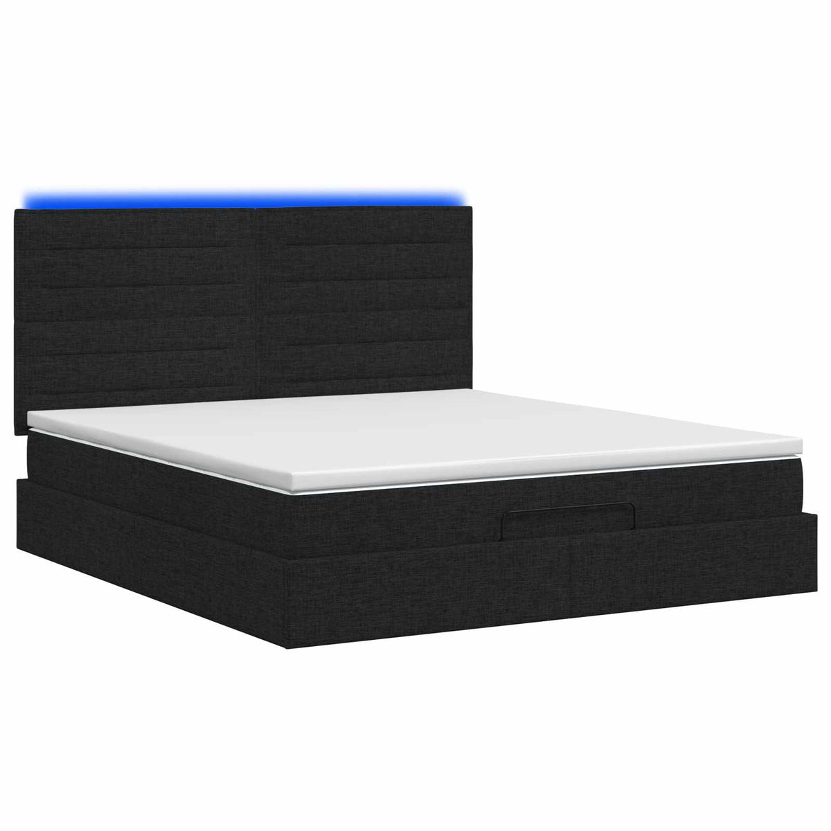 Krevet od pjene s madracem i LED-om Crna 160 x 200 cm Tkanina