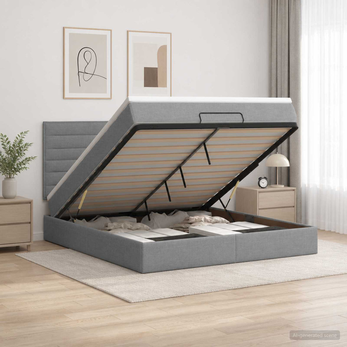Krevet od pjene s madracem i LED-om Svjetlosiva 140 x 190 cm