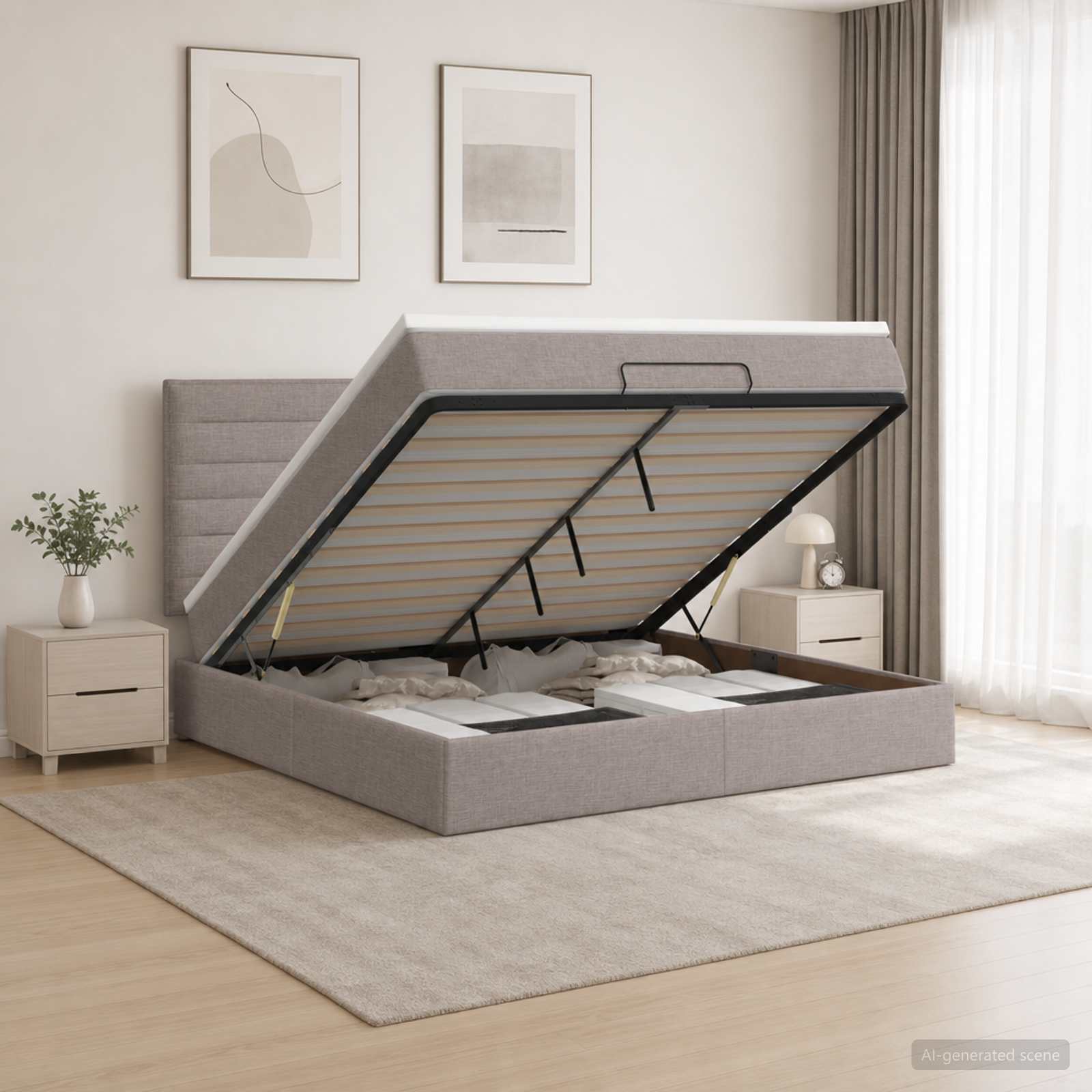Krevet od pjene s madracem i LED-om Sivosmeđa 140 x 190 cm