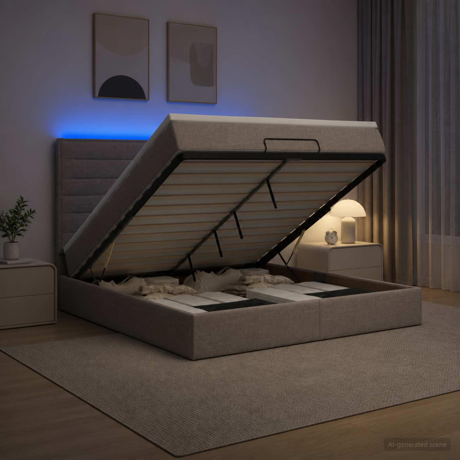 Krevet od pjene s madracem i LED-om Sivosmeđa 140 x 190 cm