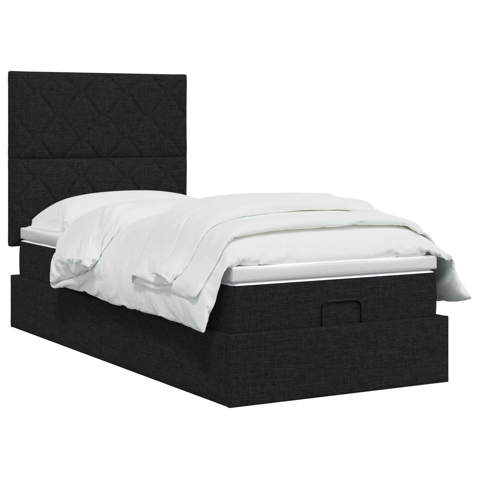 Krevet od pjene s madracem i LED-om Crna 100 x 200 cm Tkanina
