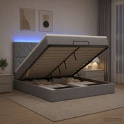 Krevet od pjene s madracem i LED-om Svjetlosiva 140 x 190 cm