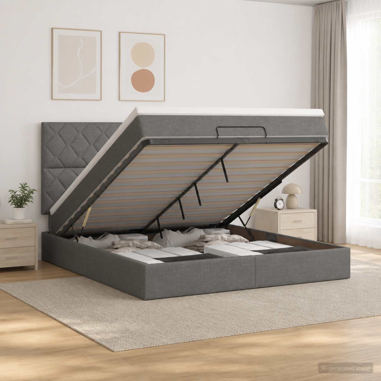 Krevet od pjene s madracem i LED-om Tamnosiva 140 x 190 cm