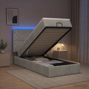 Krevet od pjene s madracem i LED-om Svjetlosiva 90 x 200 cm