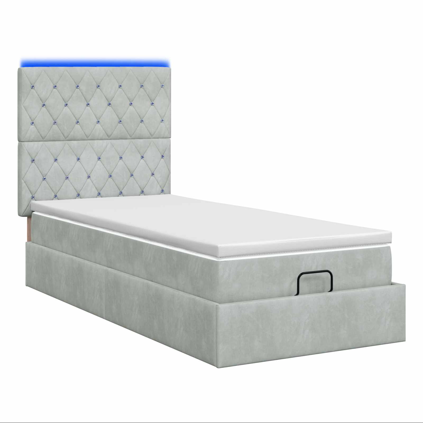 Krevet od pjene s madracem i LED-om Svjetlosiva 90 x 200 cm