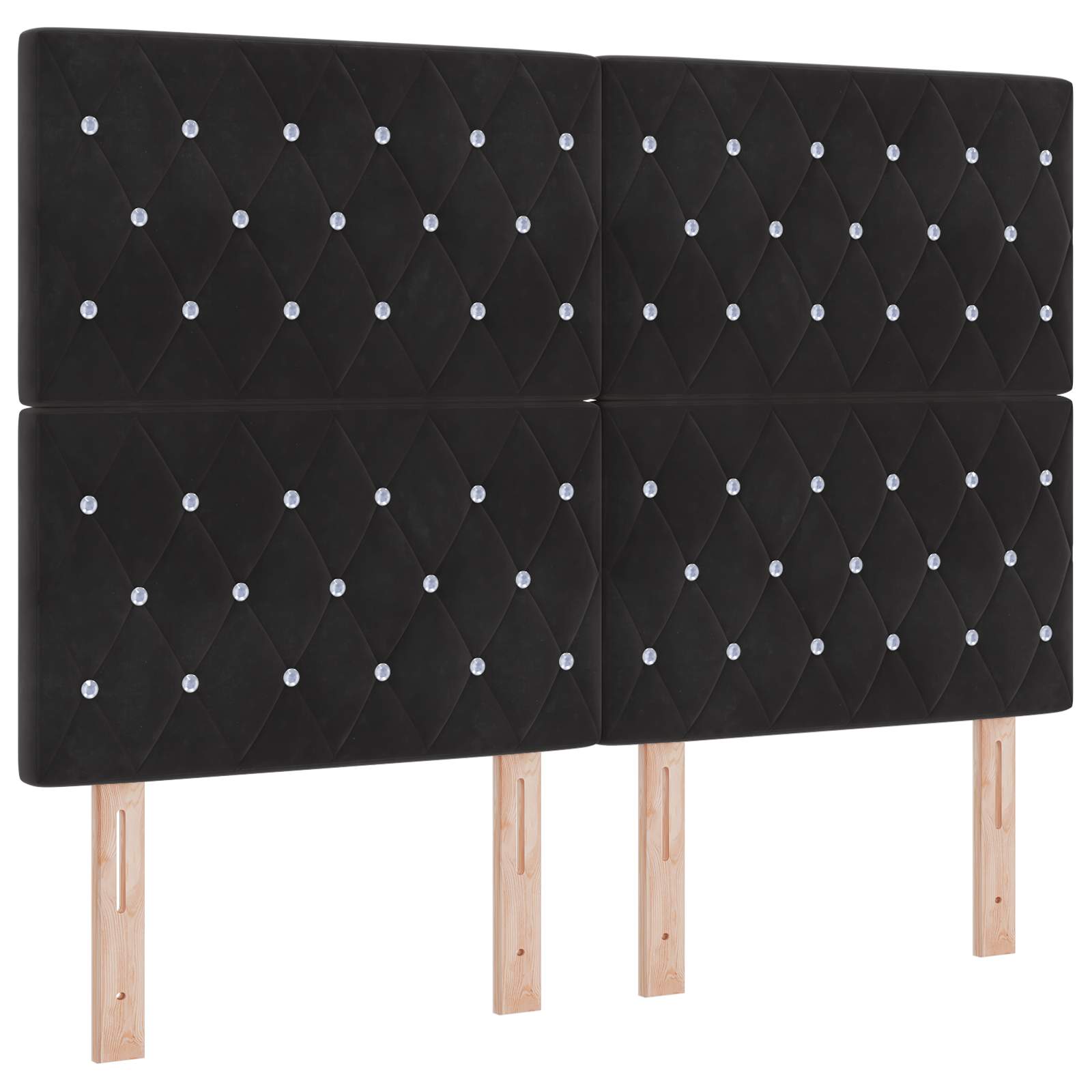 Krevet od pjene s madracem i LED-om Crna 140 x 200 cm Baršun
