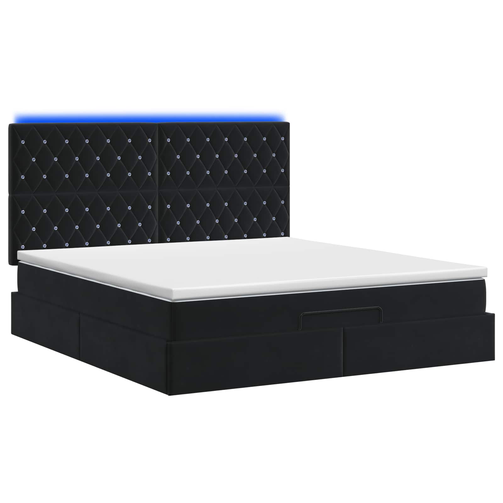 Krevet od pjene s madracem i LED-om Crna 140 x 200 cm Baršun