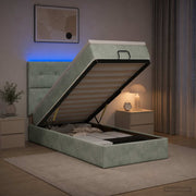 Krevet od pjene s madracem i LED-om Svjetlosiva 90 x 190 cm
