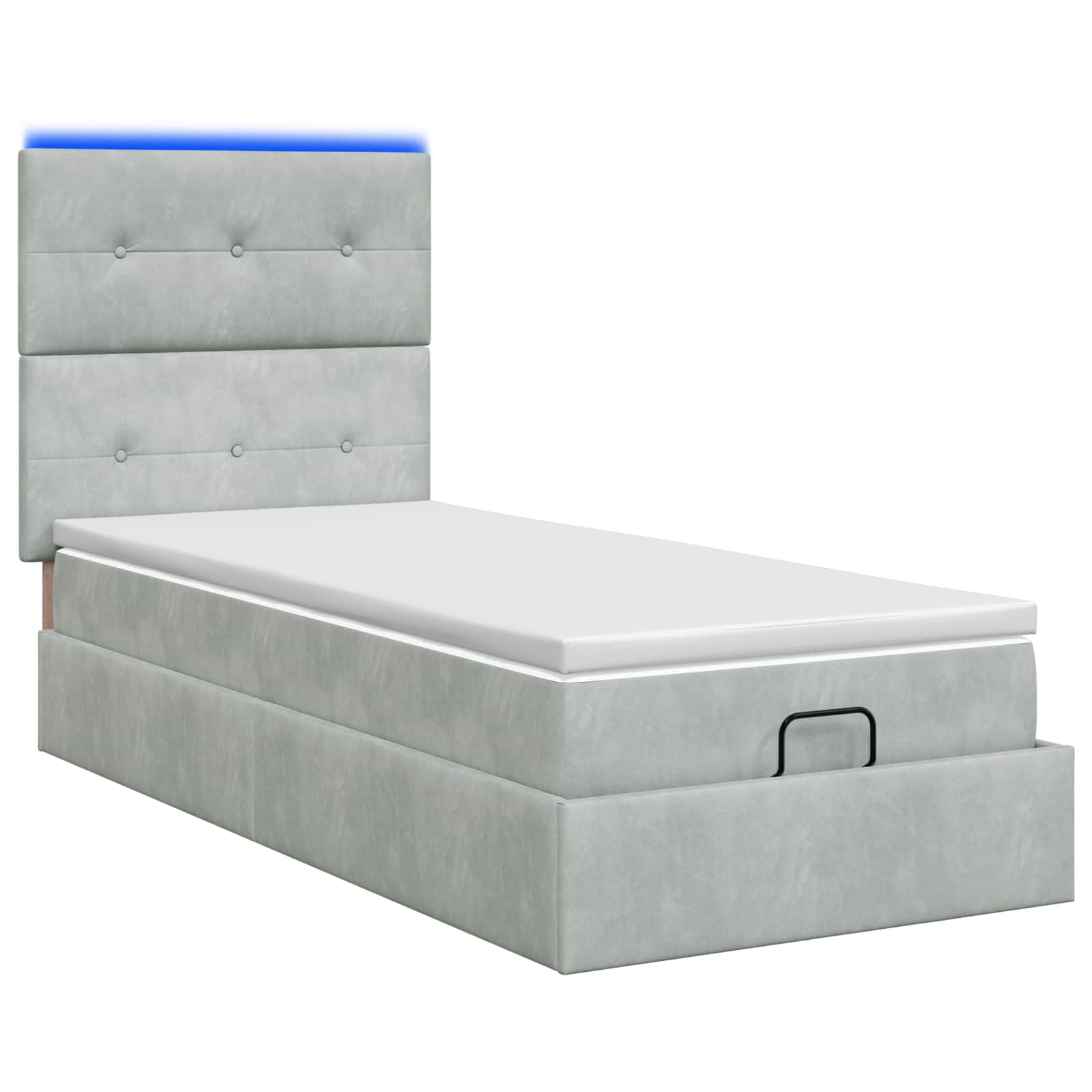 Krevet od pjene s madracem i LED-om Svjetlosiva 90 x 190 cm