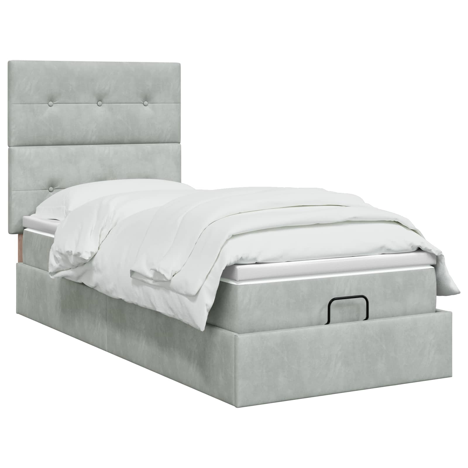 Krevet od pjene s madracem i LED-om Svjetlosiva 90 x 190 cm