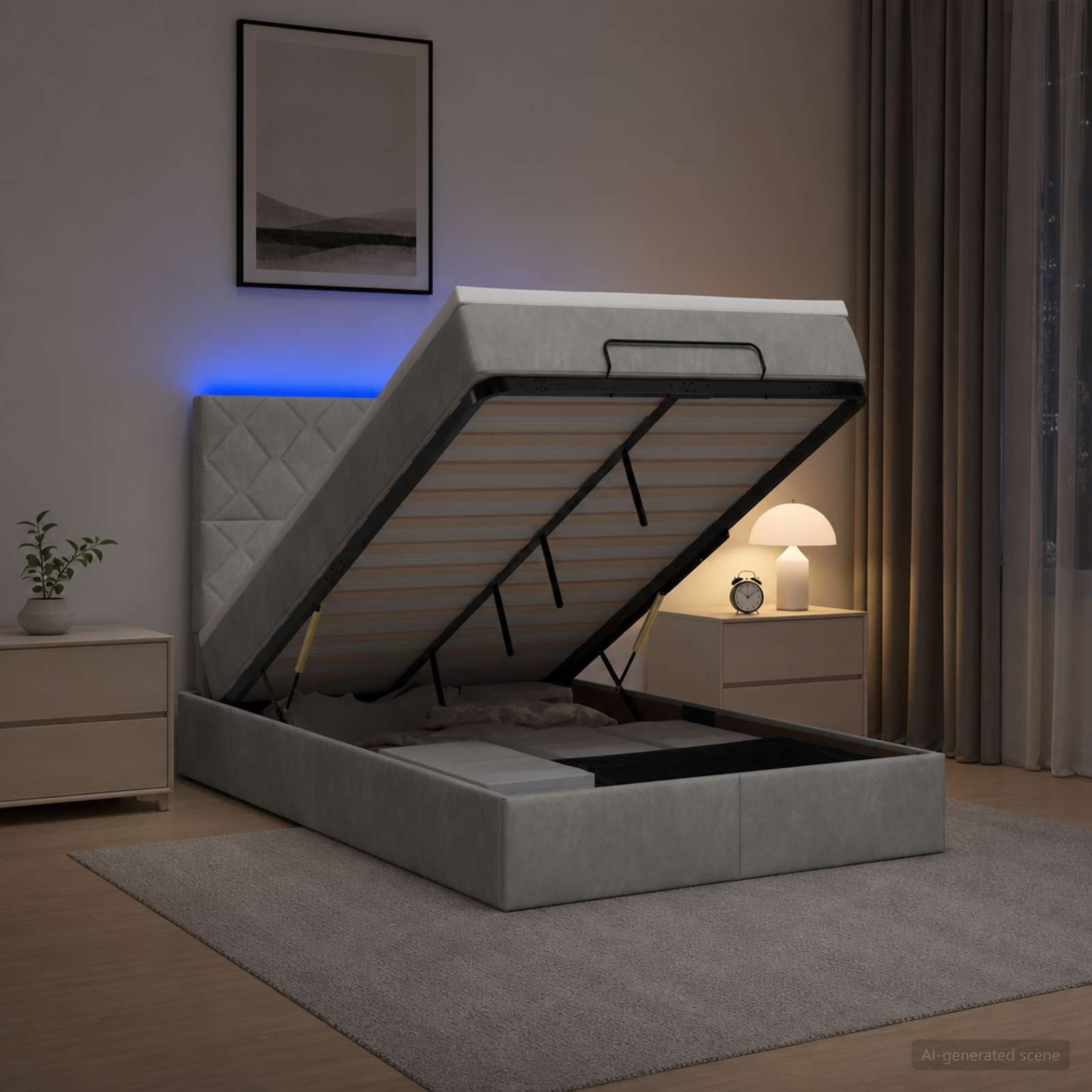 Krevet od pjene s madracem i LED-om Svjetlosiva 120 x 200 cm