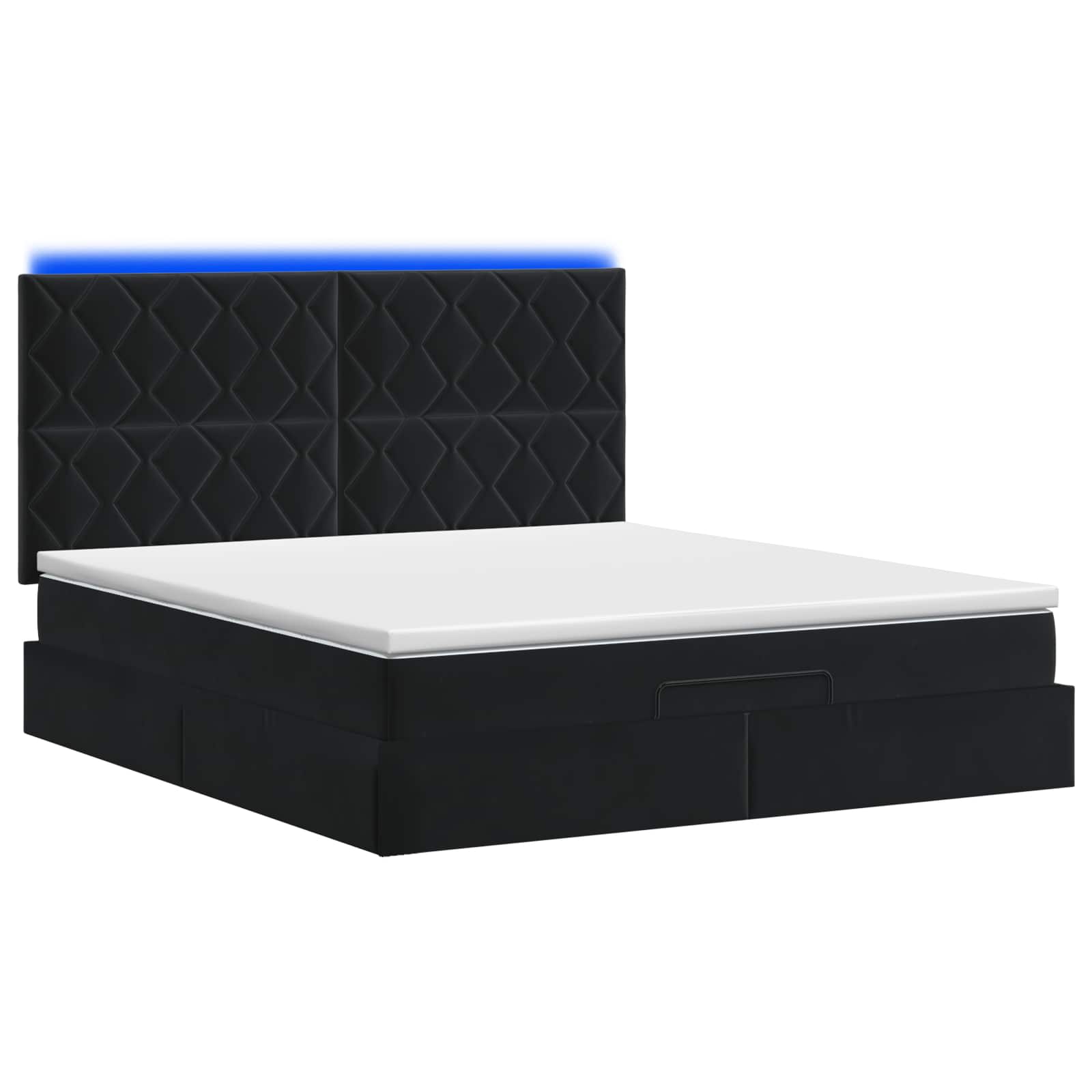 Krevet od pjene s madracem i LED-om Crna 140 x 200 cm Baršun