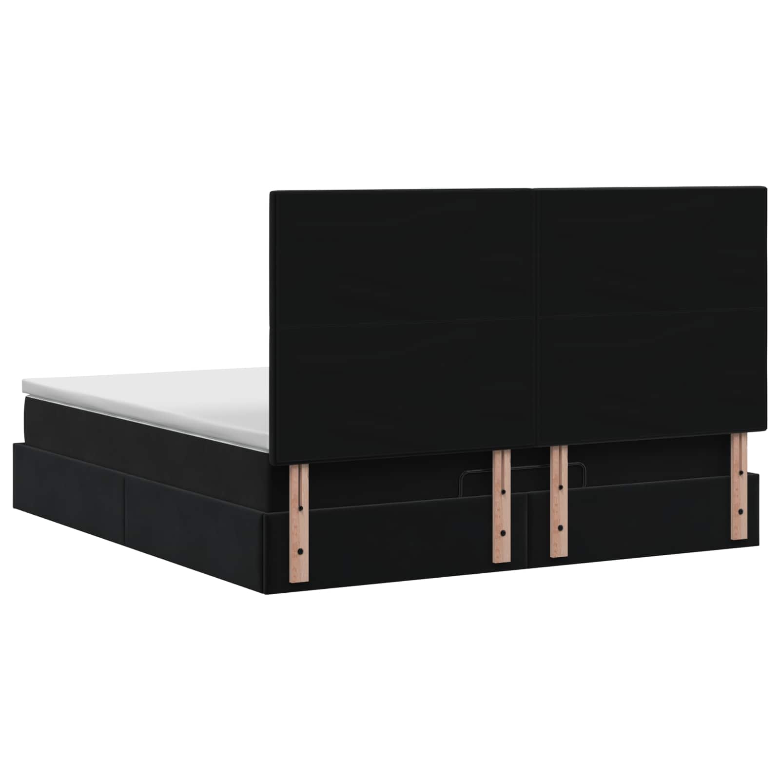 Krevet od pjene s madracem i LED-om Crna 140 x 200 cm Baršun