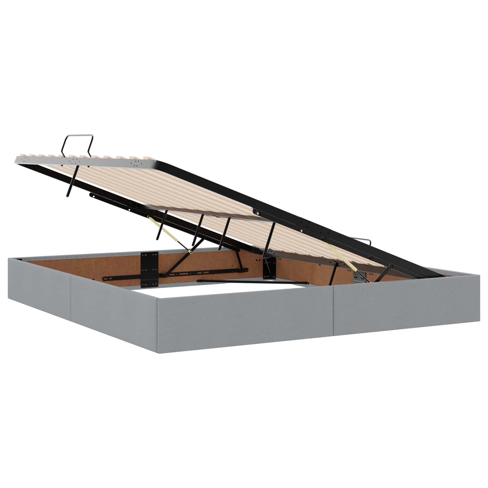 Krevet s madracem i skladištem Svjetlosiva 200 x 200 cm Baršun