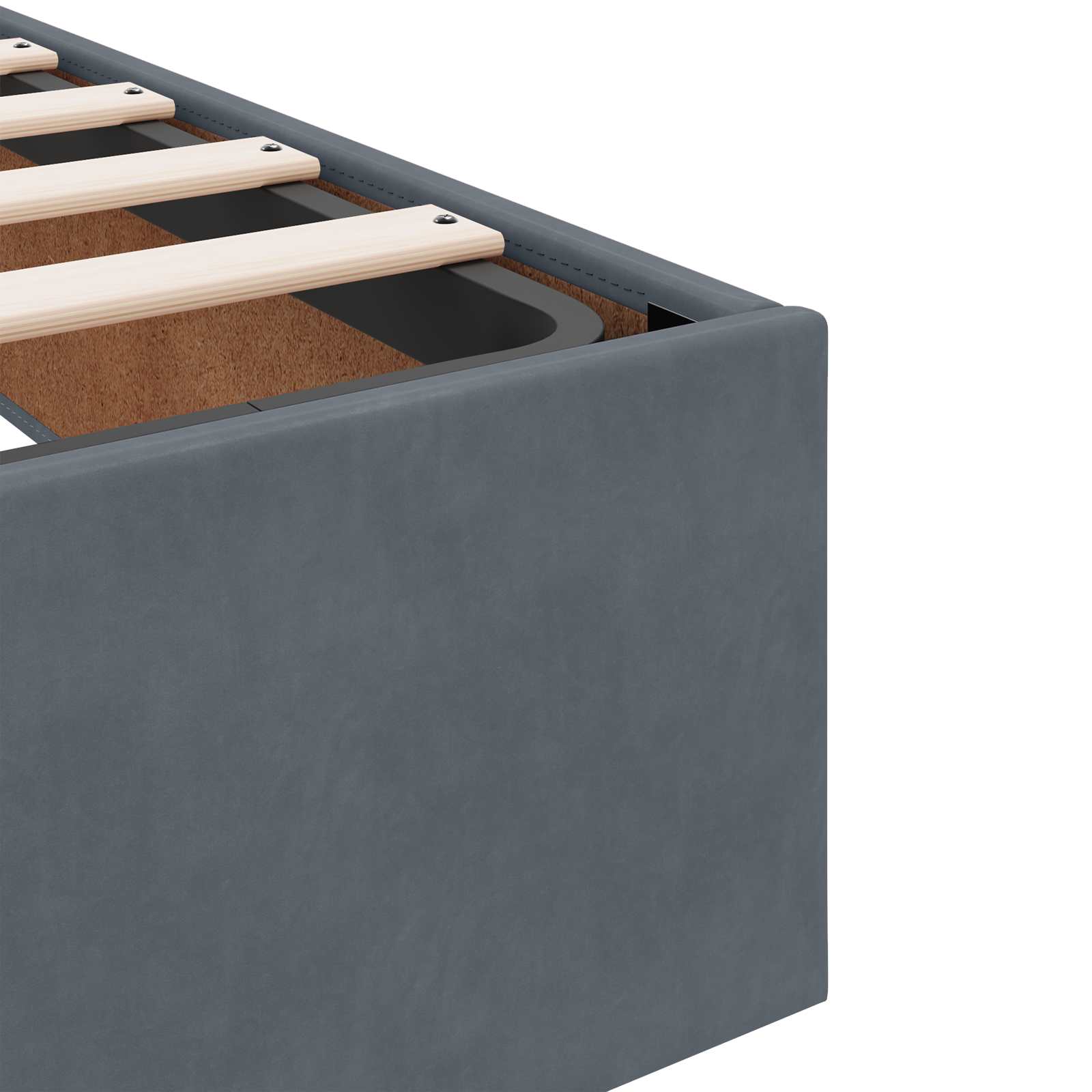 Krevet s od storage s uzglavljem Tamnosiva 90 x 190 cm Baršun