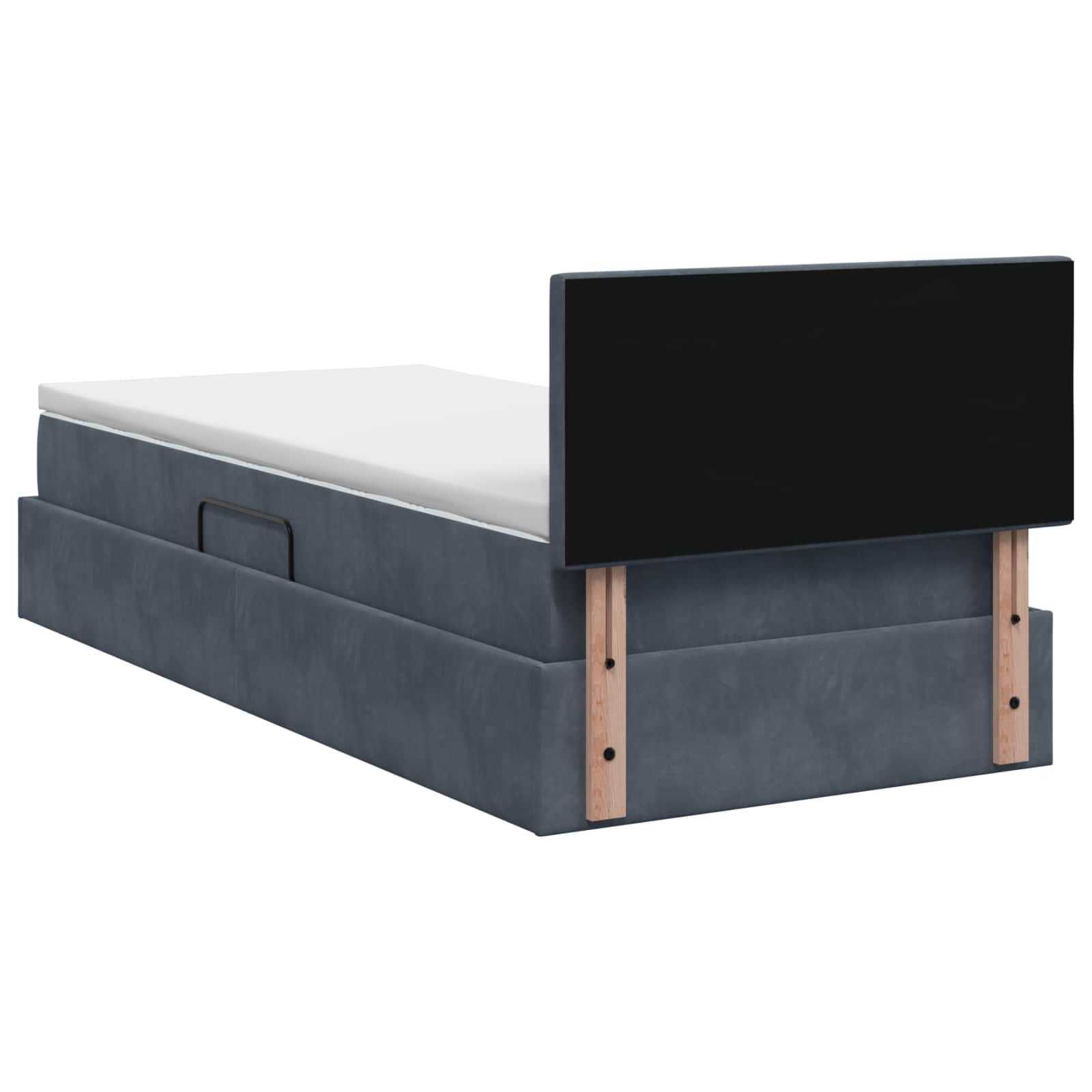 Krevet s od storage s uzglavljem Tamnosiva 100 x 200 cm Baršun