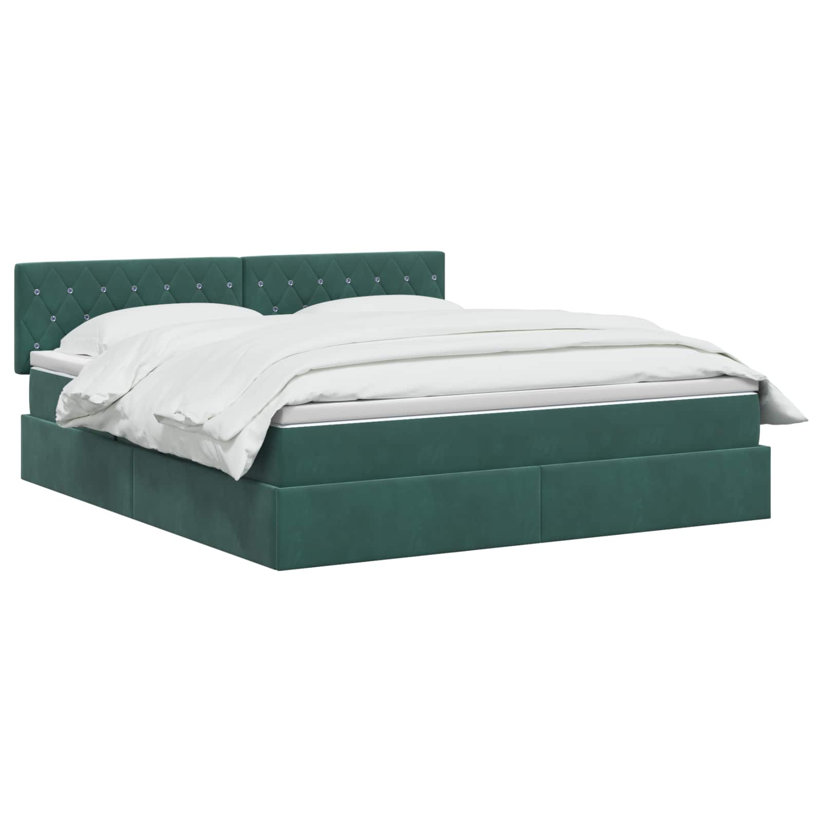 Krevet s od storage Tamnozelena 140 x 200 cm Baršun
