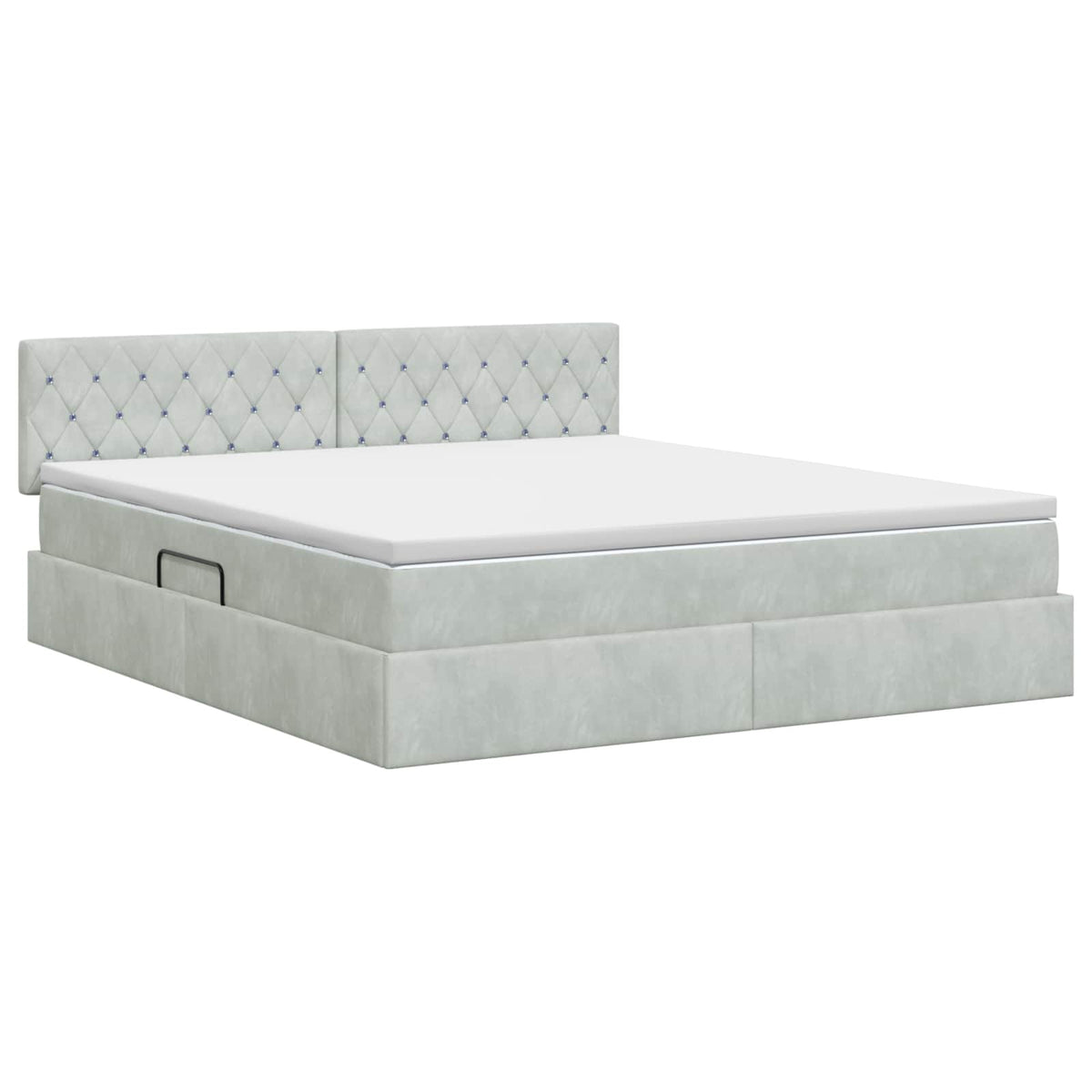 Krevet s od storage Svjetlosiva 180 x 200 cm Baršun
